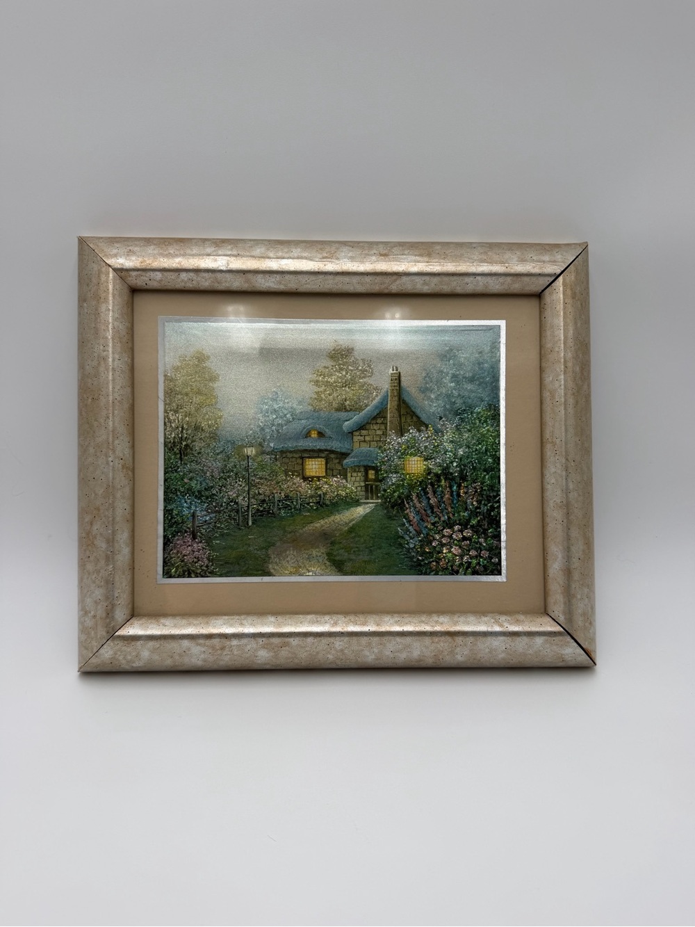 Framed Cottage Landscape Print Cottagecore Decor Shimmer Whimsical